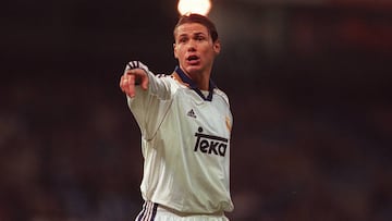 Fernando Redondo durante un Real Madrid-Espanyol de Copa del Rey. 