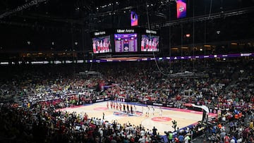 Vista panorámica del Uber Arena en el Real Madrid-Olympiacos.