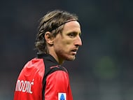 Soccer Football - Serie A - AC Milan v Parma - San Siro, Milan, Italy - February 22, 2026 AC Milan's Luka Modric during the match REUTERS/Daniele Mascolo