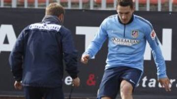 Koke durante el entrenamiento