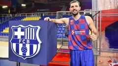 Nikola Mirotic, en su presentación con el FC Barcelona.