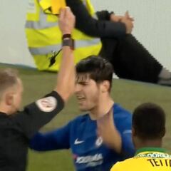 Increíble: ¡Morata expulsado por dos amarillas en 5 segundos!