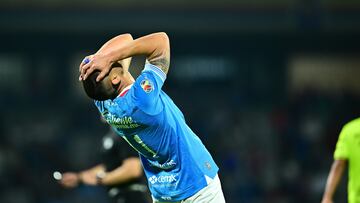 Giorgos Giakoumakis of Cruz Azul during the 3rd round match between Cruz Azul and Puebla as part of the Liga BBVA MX, Torneo Clausura 2025 at Olimpico Universitario Stadium, on January 25, 2025 in Mexico City, Mexico.