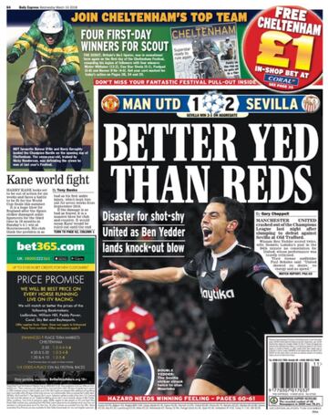 Daily Express titula "Mejor Yed que los reds", refiriéndose al sevillista Ben Yedder.