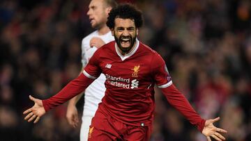 Mohamed Salah celebra un gol.