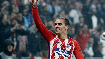 Griezmann celebra uno de sus goles ante el Marsella.
