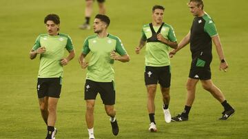 Los jugadores del Betis, en un entrenamiento.