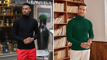 Abrígate en invierno con este jersey de punto con cuello alto y elástico, que se adapta a todo tipo de cuerpos