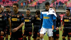 Futbol, Nublense vs Cobreloa
 Decimotercera fecha, campeonato nacional 2018
 Los equipos de Nublense y Cobreloa se enfrentan por la decimotercera fecha del campeonato de primera division B en el estadio Nelson Oyarzun de Chilena, Chile.
 En la foto los jugadores de Cobreloa abandonan la cancha.
 20/05/2018
 Jose Carvajal/Photosport 