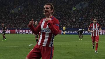 Griezmann tras su gol ante el Leverkusen, el segundo del Atleti.