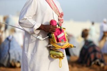 Se celebr車 en Dubai la Al Marmoom Heritage Festival, un acontecimiento que promueve el deporte tradicional de la carrera de camellos en la regi車n. Los participantes lo hacen a trav谷s de un jinete rob車tico con control remoto.