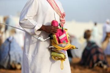 Se celebró en Dubai la Al Marmoom Heritage Festival, un acontecimiento que promueve el deporte tradicional de la carrera de camellos en la región. Los participantes lo hacen a través de un jinete robótico con control remoto. 