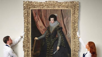 Imagen de la casa de subastas Sotheby's con el cuadro del retrato de Isabel de Borbón, por Diego Velázquez.