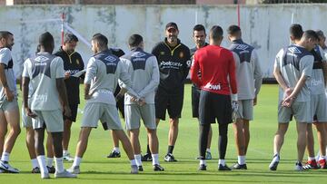 Entrenamiento de los jugadores del Mallorca.