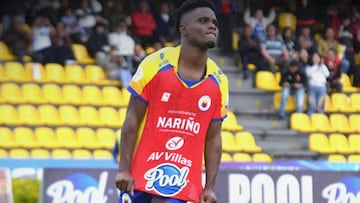 Andrey Estupiñán marca el gol del triunfo del Pasto ante el DIM