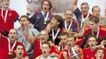 <b>CAMPEONES. </b>La Selección, tras ganar el cetro mundial.