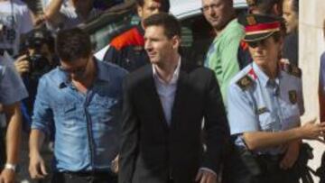 Messi entrando al juzgado, en imagen de archivo.