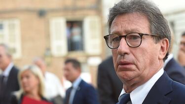 FILE PHOTO: New Ferrari's CEO Louis Carey Camilleri arrives at the memorial service held in honor of former CEO Sergio Marchionne in Turin, Italy, September 14, 2018. REUTERS/Massimo Pinca/File Photo