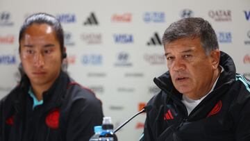 Nelson Abadía, técnico de la Selección Colombia en la rueda de prensa previa al juego contra Inglaterra.