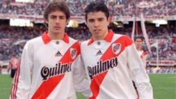Aimar y Saviola, en sus inicios en River Plate.