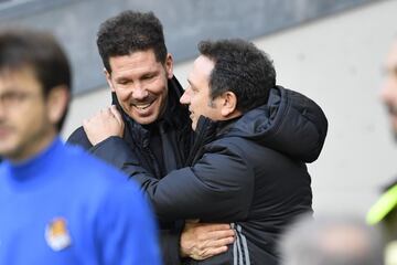 Saludo entre de Simeone y Eusebio. 