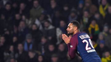 el lateral izquierdo franc&eacute;s del PSG, Layvin Kurzawa, durante un partido.