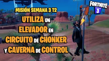 ¿Dónde hay un elevador en Circuito de Chonker y Caverna de Control en Fortnite?