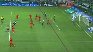 La captura del fuera de lugar que el VAR confirmó en el clásico Cali - América.