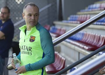 Andrés Iniesta in today's training session