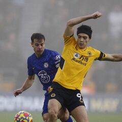 Raúl Jiménez fue titular en el empate de Wolves ante Chelsea