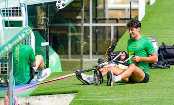 Marco Camus, entrenando en El Sardinero la pasada semana para poder estar el 100% cuanto antes.