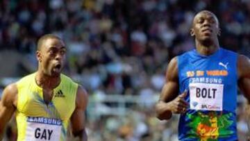 <b>ASOMBRO Y SUFRIMIENTO. </b>Tyson Gay parece no creerse del todo su victoria ante Bolt, que muestra un inusual gesto de esfuerzo.