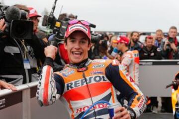 GP de la R. Checa 1º  Cuarta victoria consecutiva, la quinta del año, y nuevo récord para Márquez, que en la República Checa se convirtió en el primer piloto en ganar cinco carreras en la temporada de su debut. Dani Pedrosa le acompañó en el segundo escalón del podio y ambos aumentaron su distancia al frente de la clasificación general.