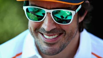 MELBOURNE, AUSTRALIA - MARCH 22:  Fernando Alonso of Spain and McLaren F1 looks on in the Paddock during previews ahead of the Australian Formula One Grand Prix at Albert Park on March 22, 2018 in Melbourne, Australia.  (Photo by Mark Thompson/Getty Images)