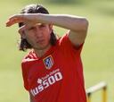 Filipe Luis vuelve a ejercitarse a ritmo normal con el grupo
