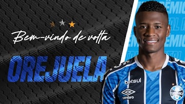 Luis Manuel Orejuela es nuevo jugador de Gremio de Brasil. El lateral regresa luego de un año donde estuvo en Sao Paulo sin mucho protagonismo