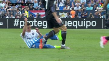 La brutal patada a Cristiano en Málaga: ¡lo dejó marcado!