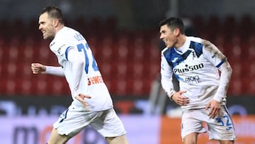 09 January 2021, Italy, Benevento: Atalanta&#039;s Josip Ilicic celebrates scoring his side&#039;s first goal during the Italian Serie A soccer match between Benevento and Atalanta at Vigorito stadium. Photo: Alessandro Garofalo/LaPresse via ZUMA Press/dp