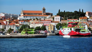 Setubal, Portugal - June 3, 2012: the city seen from the river Sado