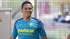 Carlos Bacca durante un entrenamiento con el Villarreal