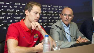 Petteri Koponen, durante su presentaci&oacute;n como nuevo jugador del Barcelona.