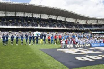 Real Sociedad staged an event before kick-off to raise awareness for refugees fleeing war zones in the Middle East.