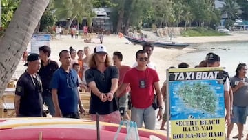 Daniel Sancho Bronchal, the son of Spanish actor Rodolfo Sancho Aguirre, assists Thai police with an investigation after he was arrested on charges of murder in the death and dismemberment of his Colombian traveling companion Edwin Arrieta Arteaga on the tourist island of Koh Phangan, Thailand August 6, 2023. Dailynews via REUTERS    THIS IMAGE HAS BEEN SUPPLIED BY A THIRD PARTY. NO RESALES. NO ARCHIVES. THAILAND OUT. NO COMMERCIAL OR EDITORIAL SALES IN THAILAND