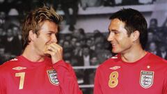 Beckahm y Lampard, en una foto con la selección inglesa.