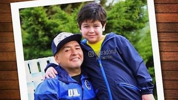 Tarde de padre e hijo: el tierno mensaje de Diego Maradona junto a Dieguito Fernando