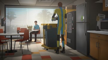 Robert y Chapoteín en la cafetería de RES