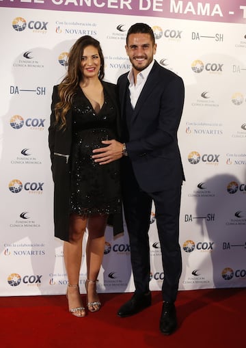 Koke, jugador del Atlétcio de Madrid, con su esposa Beatriz Espejel.