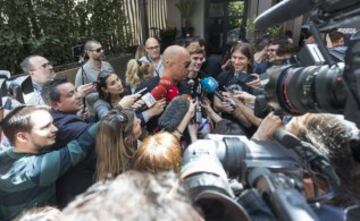Vin Diesel antiende a los medios acompañado por Griezmann y Filipe Luis.