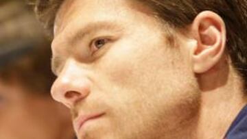 <b>Xabi Alonso</b>, durante la rueda de prensa.