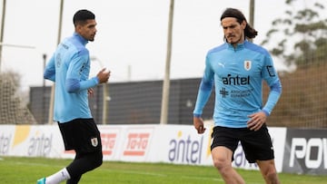 AME3604. MONTEVIDEO (URUGUAY), 05/06/2021.- Fotograf&iacute;a cedida este s&aacute;bado por la Asociaci&oacute;n Uruguaya de F&uacute;tbol (AUF) que muestra al delantero uruguayo Edinson Cavani durante su incorporaci&oacute;n a los entrenamientos con la s